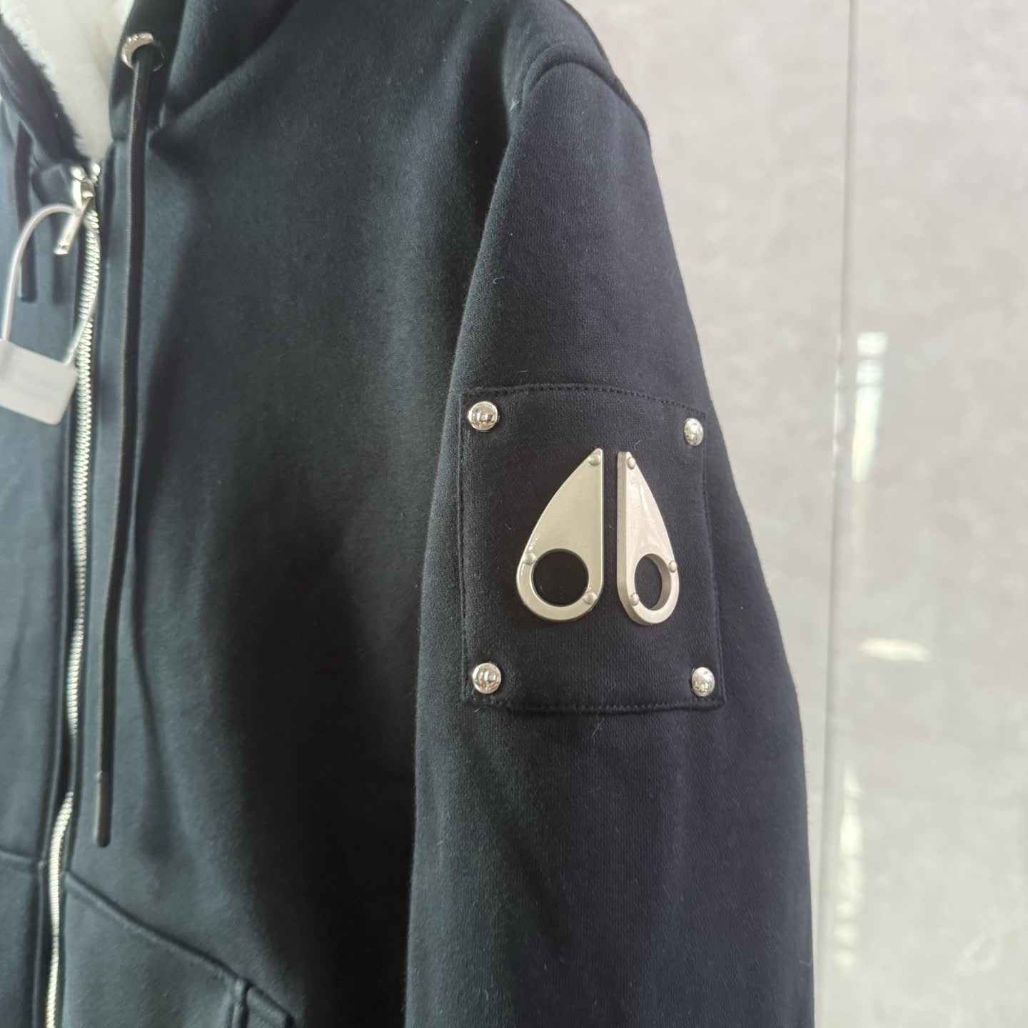 Moose Knuckles Shearling-Lined Zip Hoodie Moose Knuckles Shearling-Lined Zip Hoodie